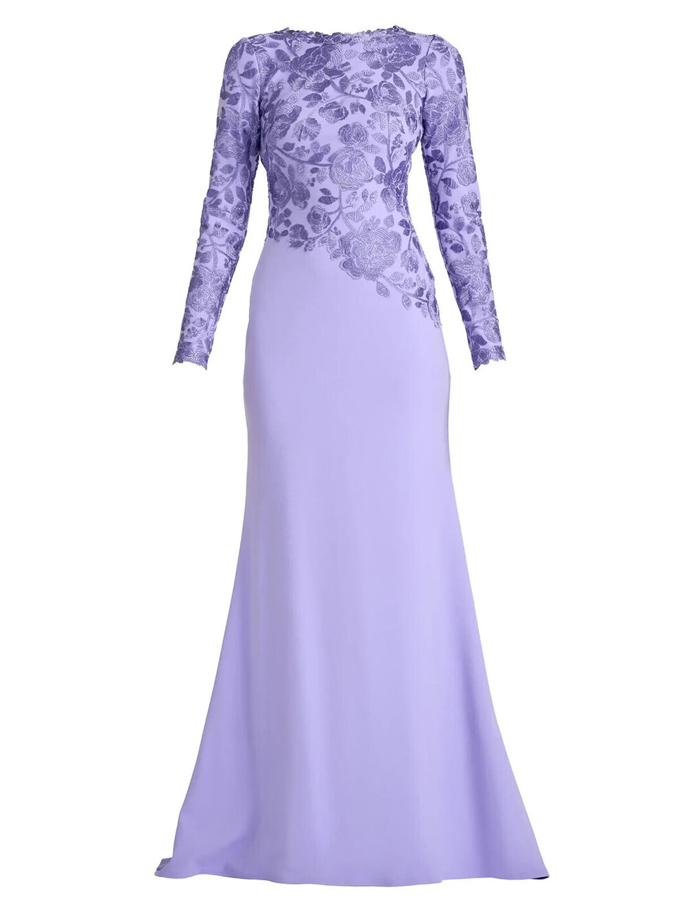 NEW TADASHI SHOJI Floral Embroidered Long Sleeve Mermaid Gown Sz 10 #LD600